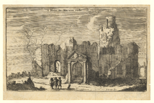 201673 Gezicht op de ruïne van het kasteel Nijenrode bij Breukelen, verwoest door de Franse troepen in 1672.N.B. Het ...